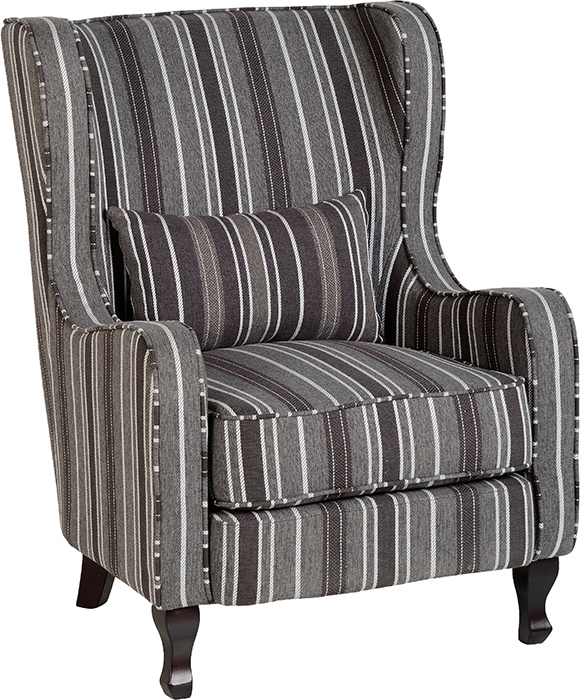 Sherborne Fireside Chair With Grey Stripes - Click Image to Close